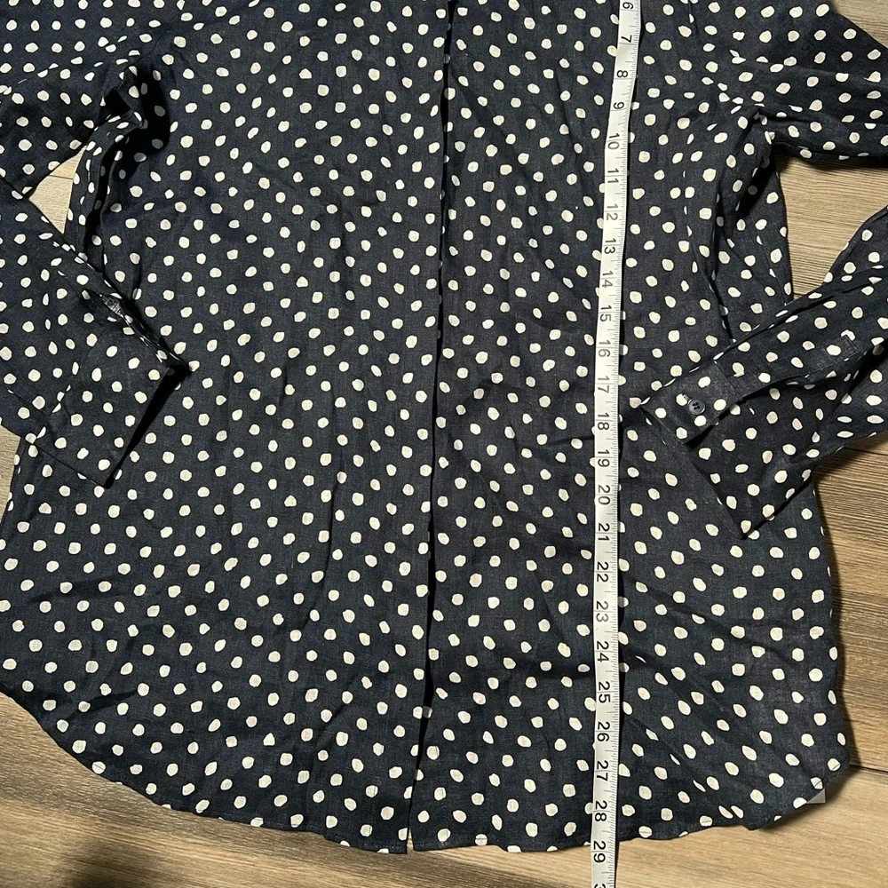 Lafayette 148 New York Beautiful Fun Print 100% Linen Button‎ Blouse- Large - Picture 4 of 7